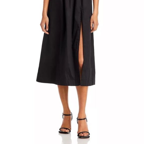 🍓Paris Atelier & Other Stories Black Tie-Front Maxi Dress w/ Slit |Sexy - Picture 5 of 6